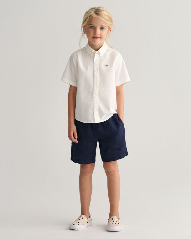 Chemise en coton Oxford &agrave; manches courtes Kids