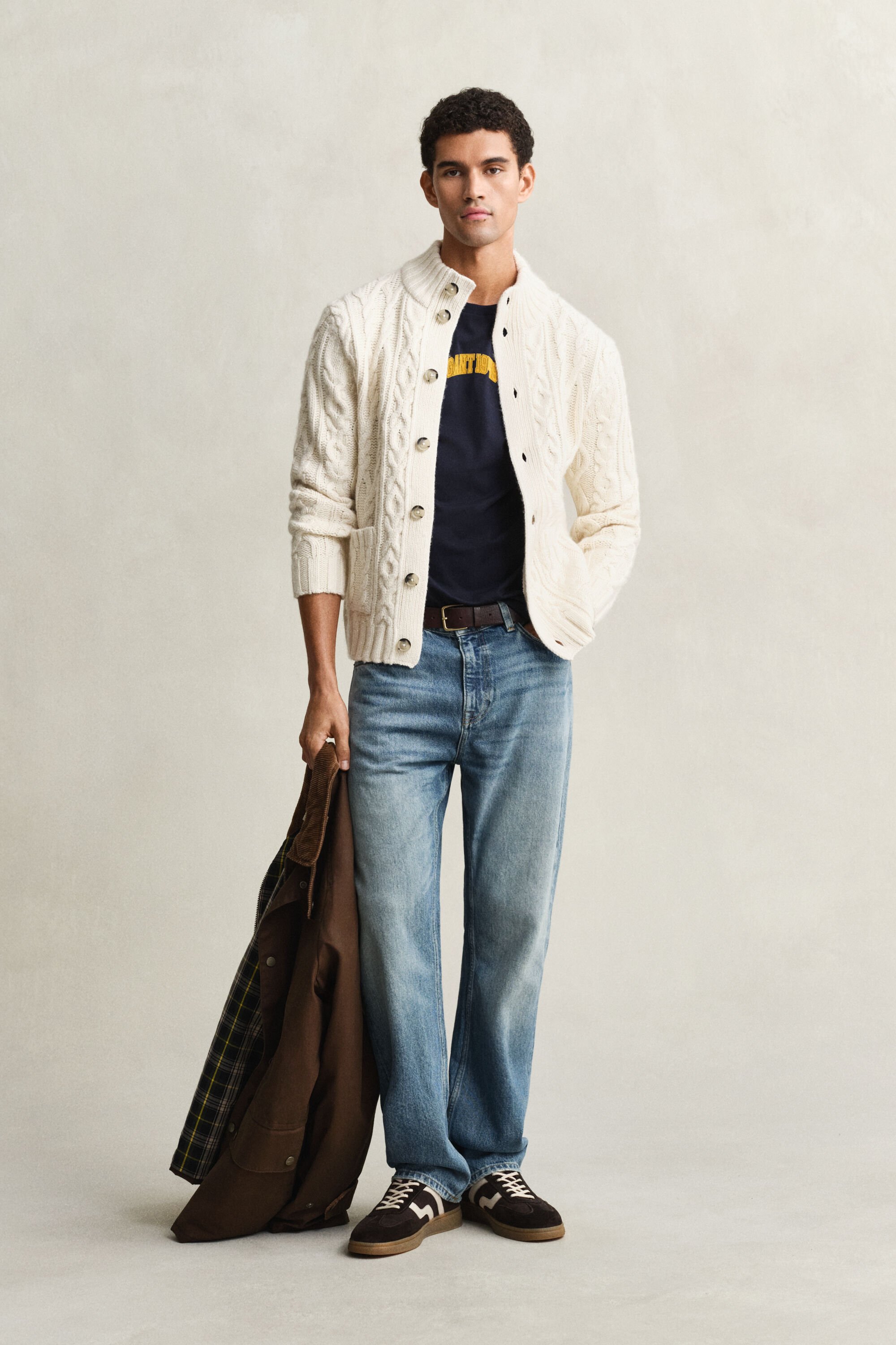 Cardigan en maille torsadée