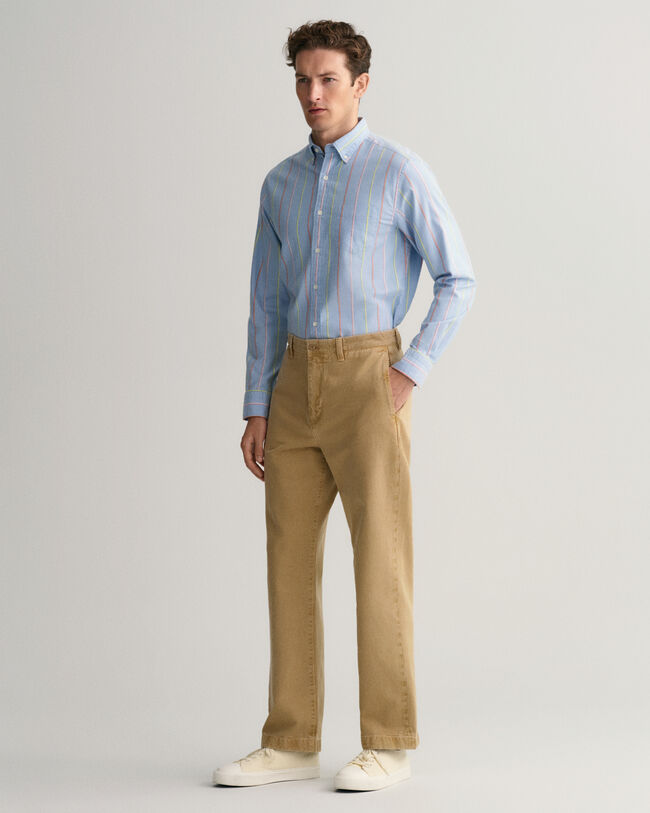 Pantalon chino straight fit en sergé