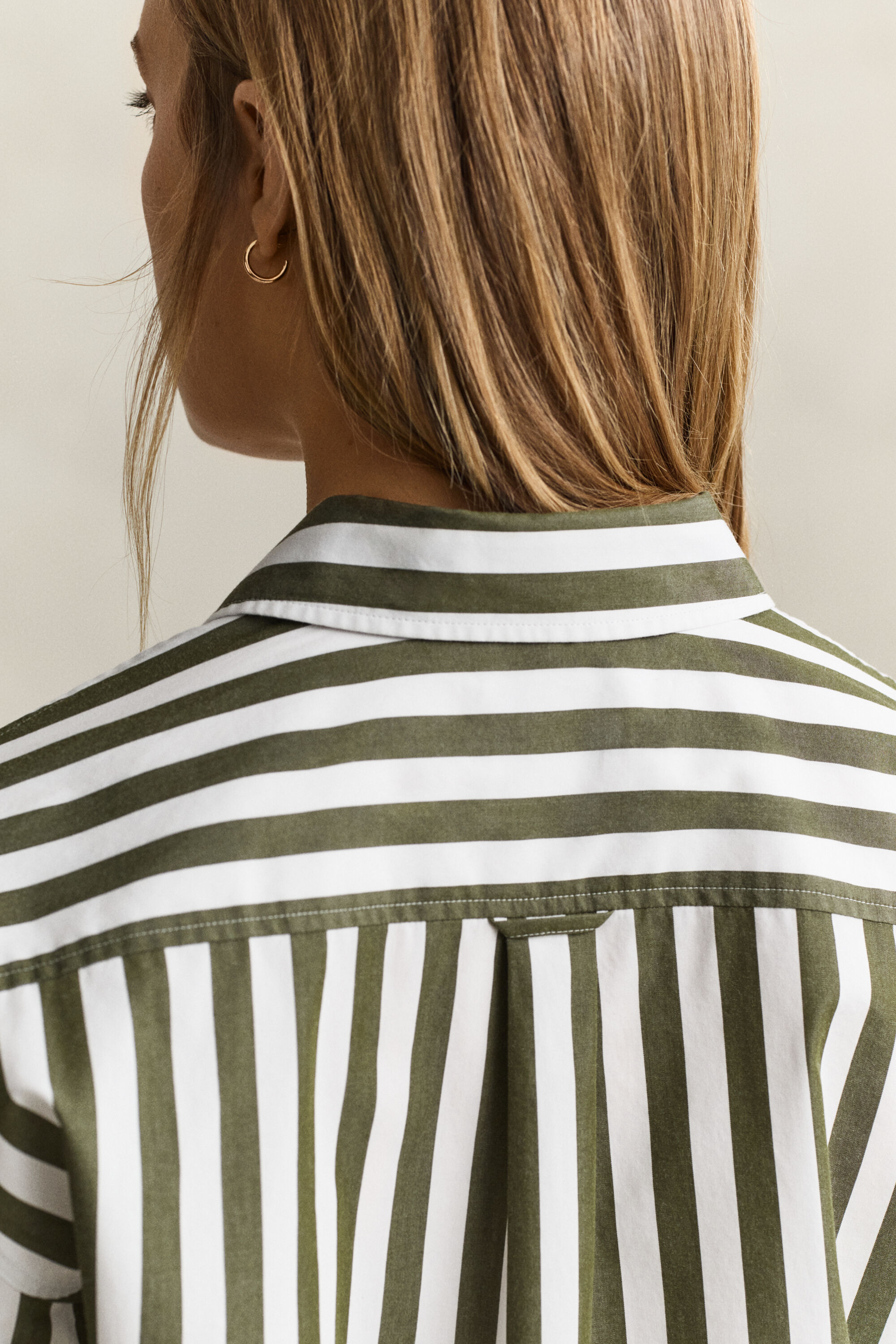 Chemise décontractée en popeline à rayures