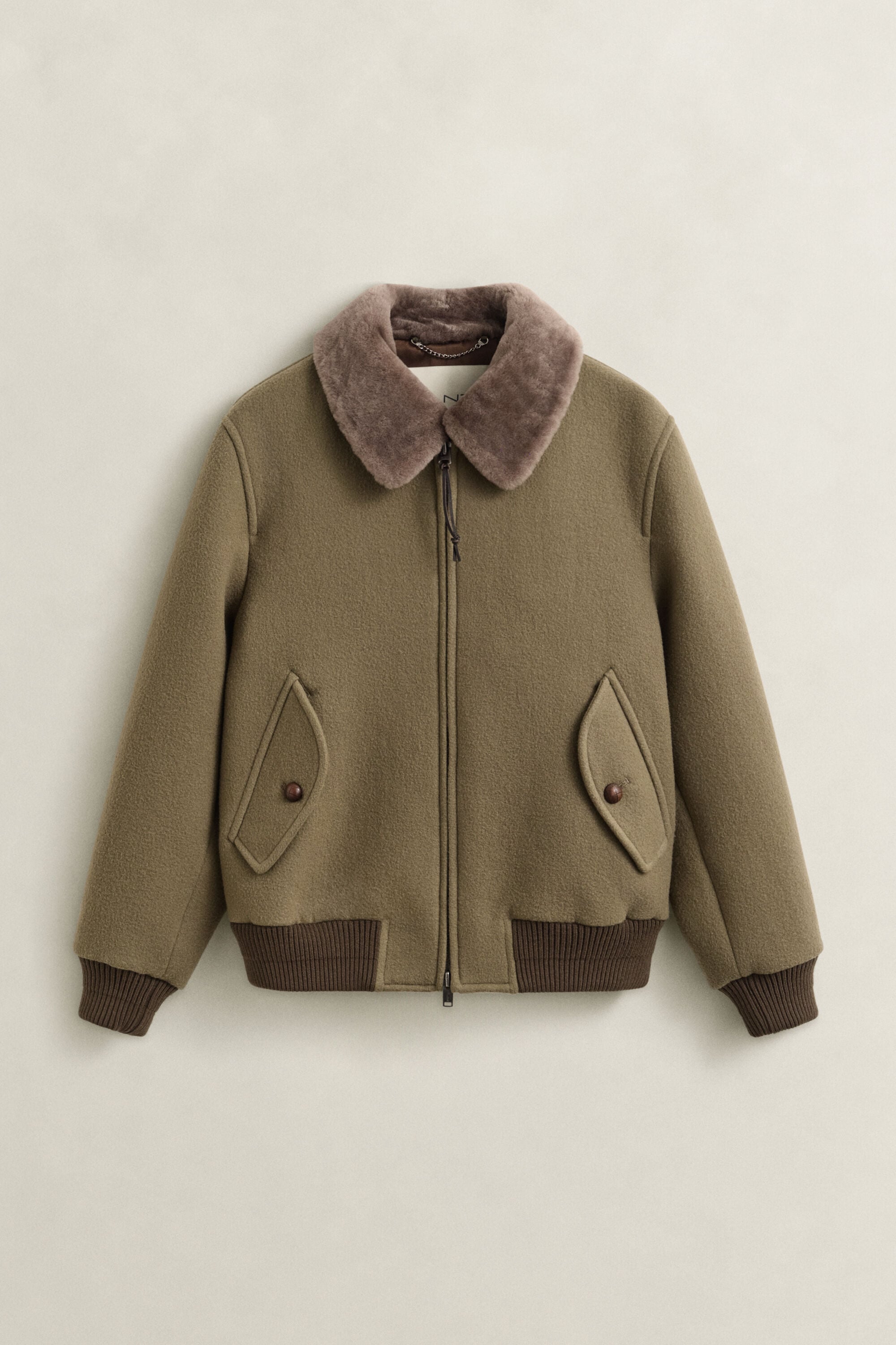 Veste aviateur en peau lainée