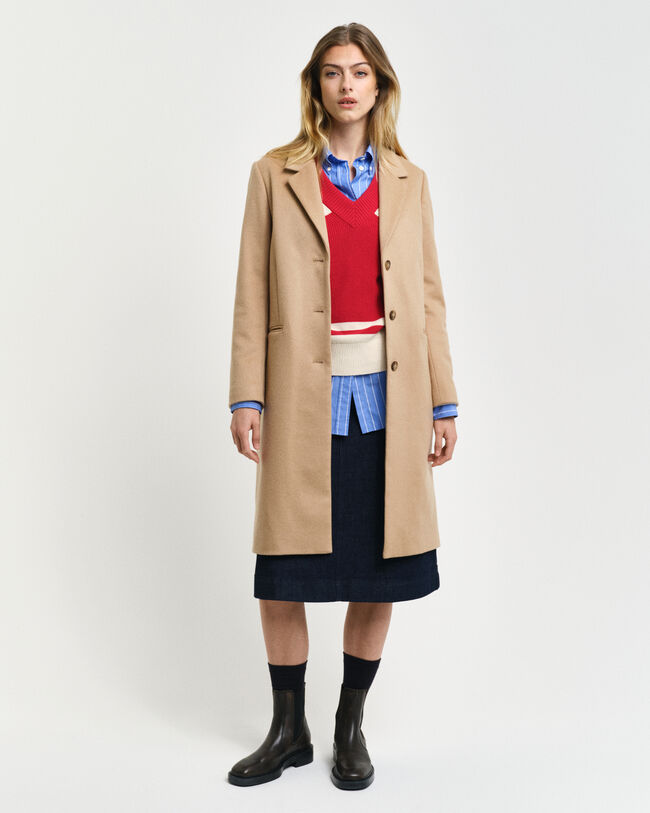 Manteau tailored fit classique en laine