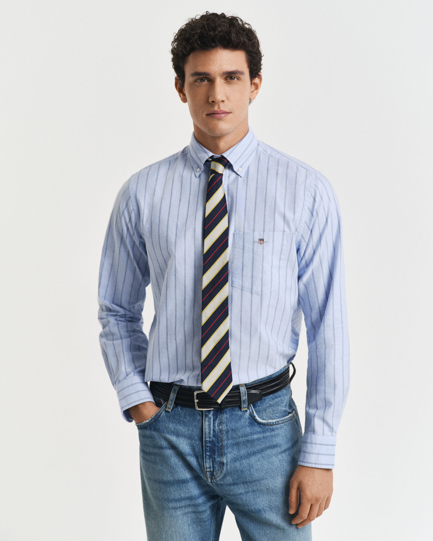 Chemise coupe regular en coton Oxford classique à rayures