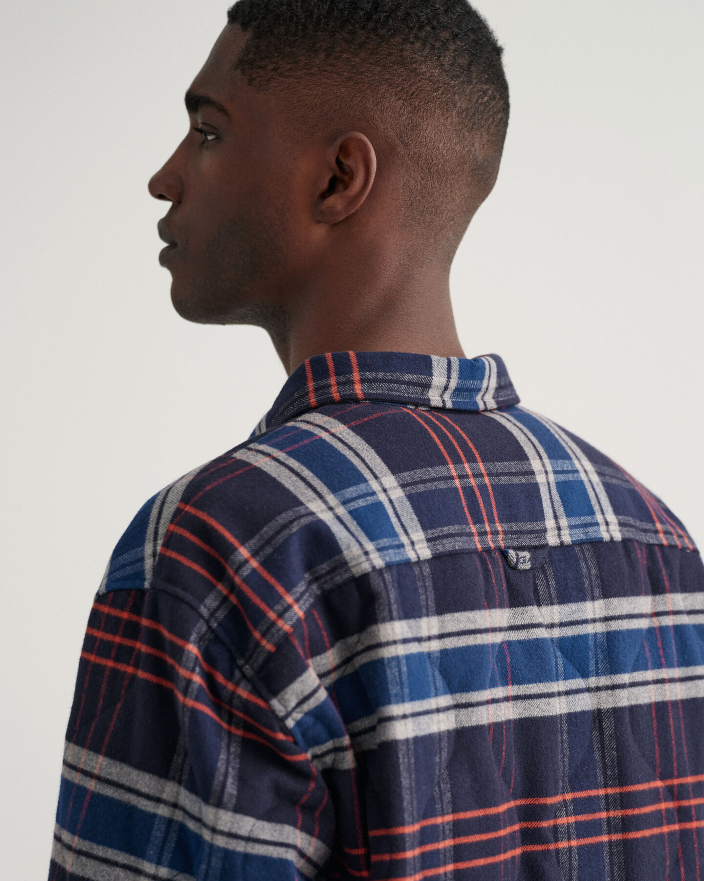 Doorgestikt flanellen overshirt