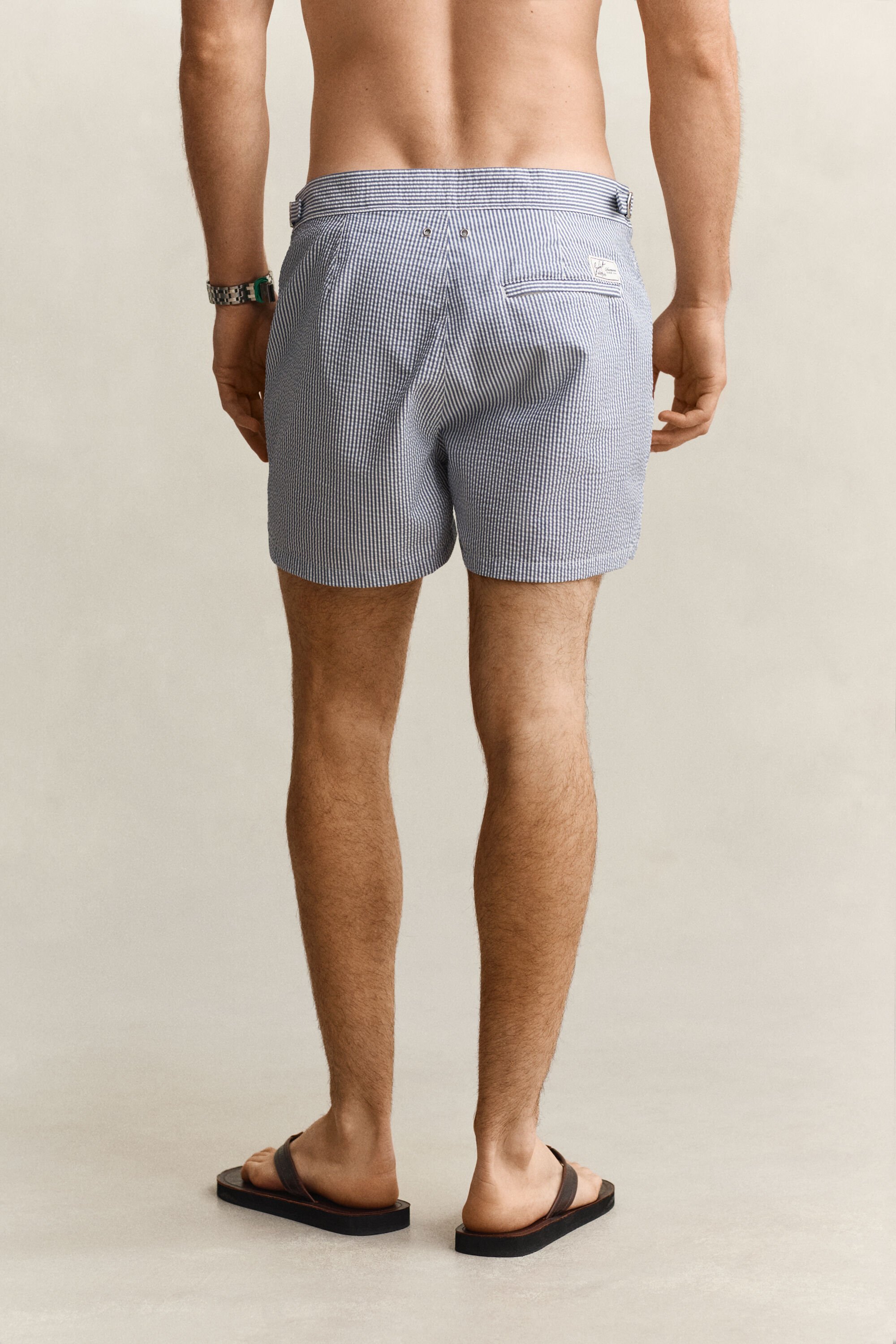 Short de bain coupe ajustée en seersucker