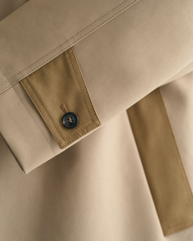 Trench-coat à coutures fixées