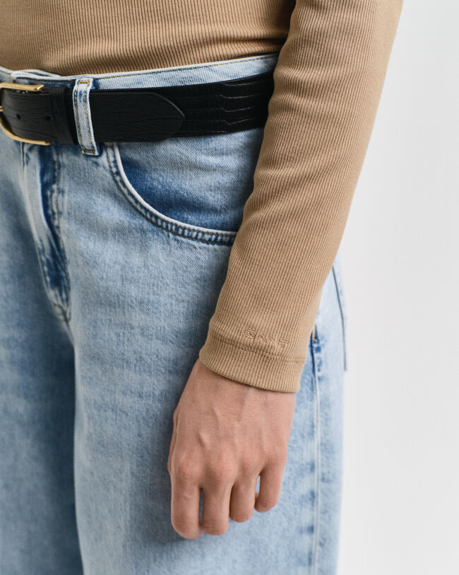 Coltrui met rib en lange mouwen