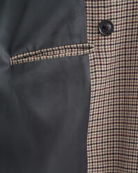 Trench-coat en laine à motif pied-de-poule