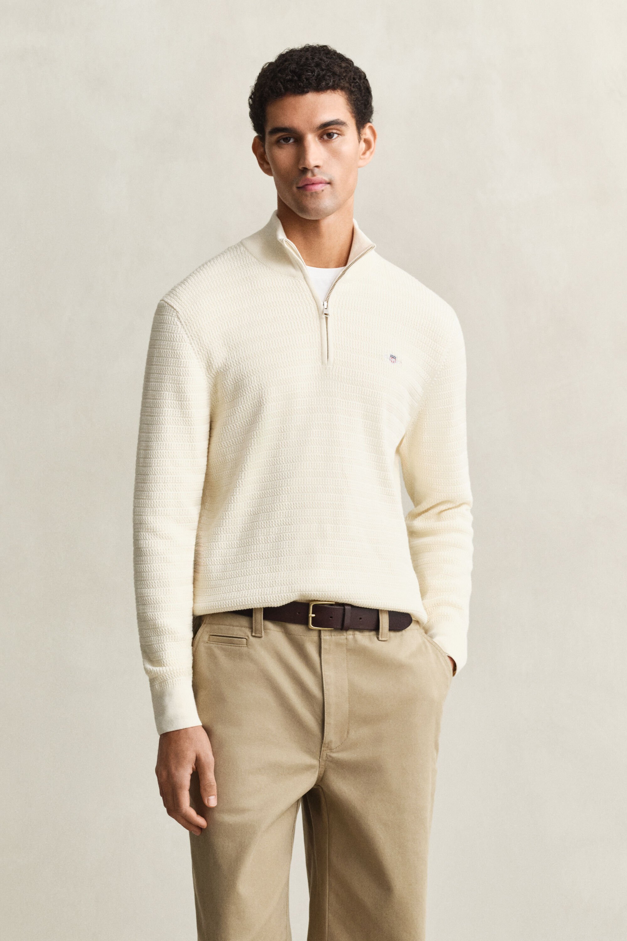 Gebreide trui met minikabels en korte rits