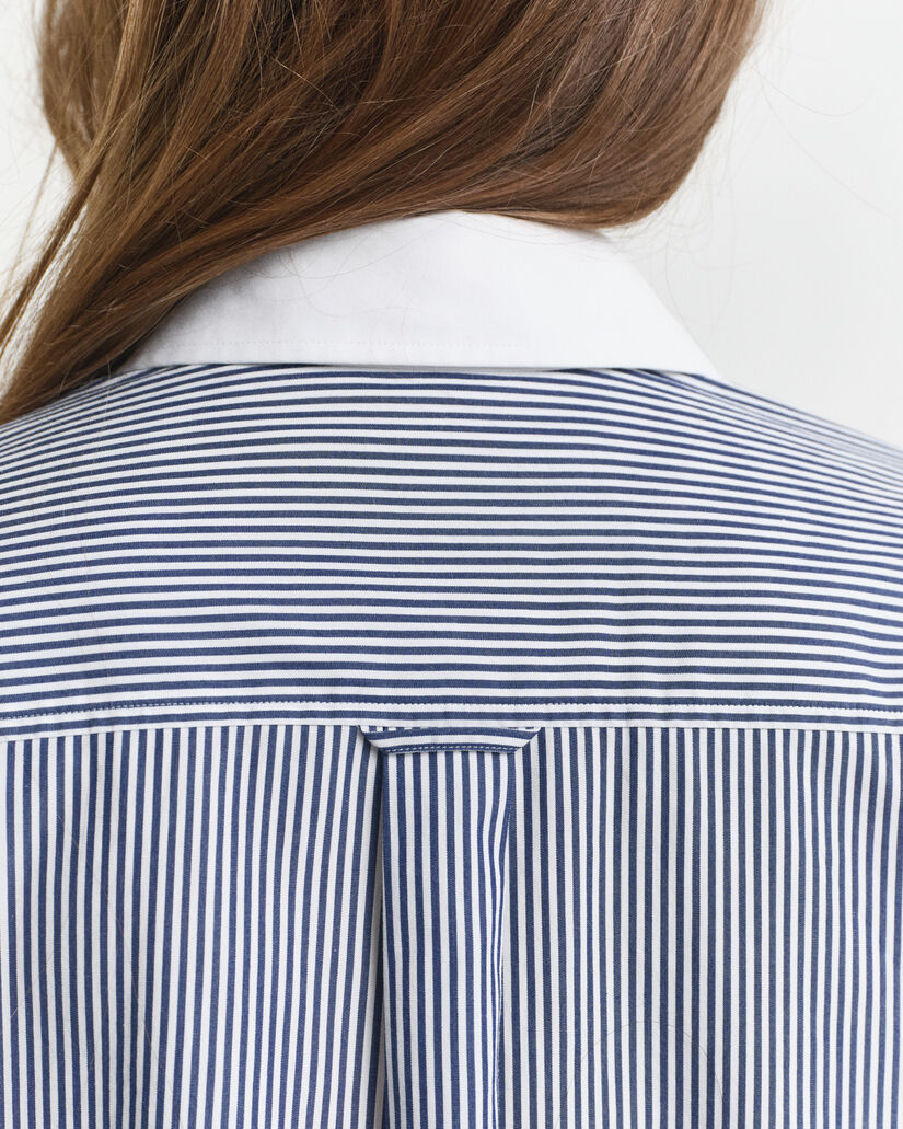 Oversized gestreept hemd met contrasterende kraag en strepen