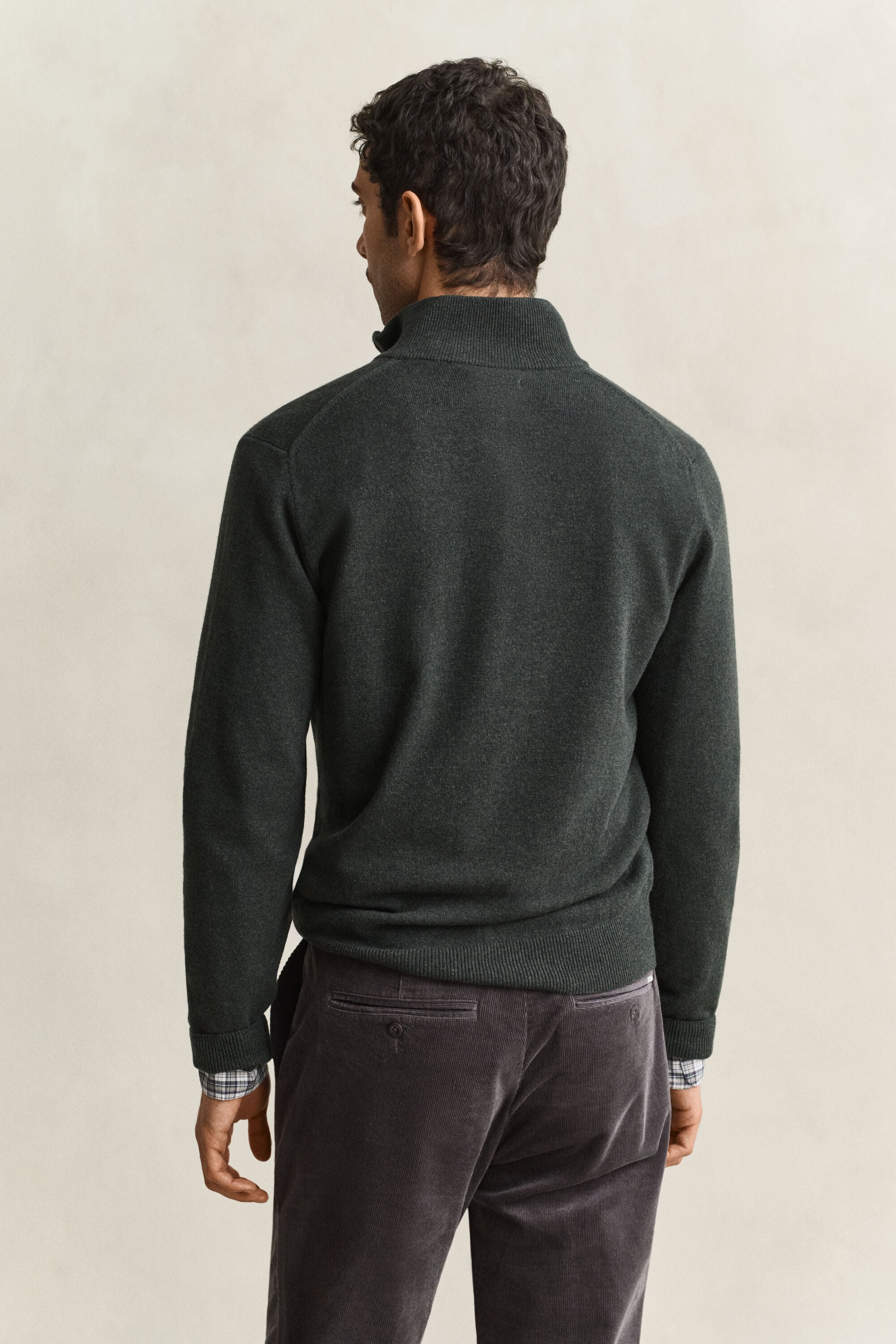 Pull à demi-zip en laine d’agneau