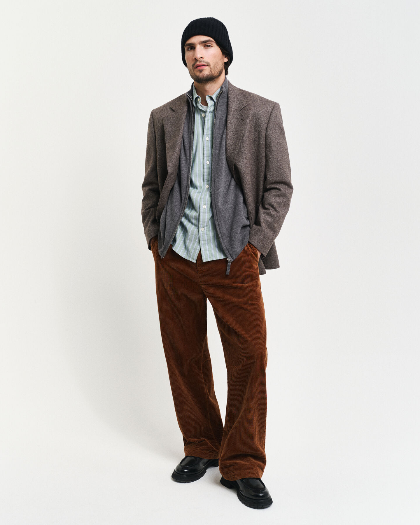 Cardigan zippé en laine d'agneau ultra-fine