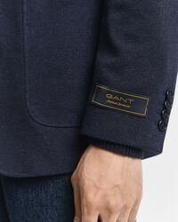 Veste blazer coupe slim en jersey piqué bicolore