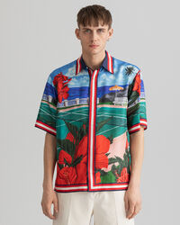 Regular Fit Scenery hemd met korte mouwen van zijde