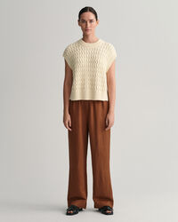 Pull-On broek van linnen en viscose
