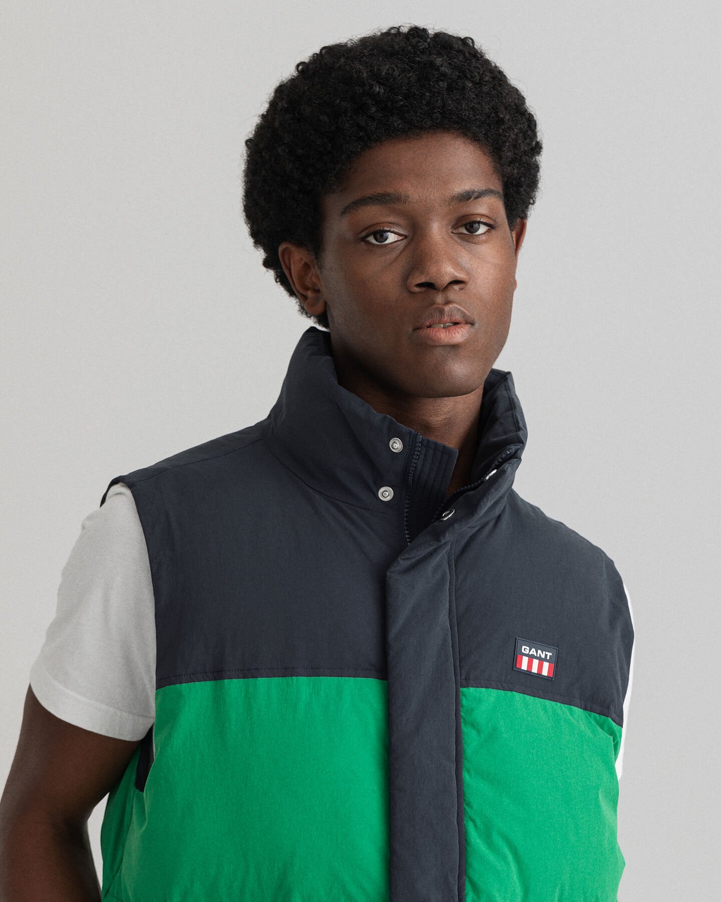 Gewatteerde bodywarmer met blokken