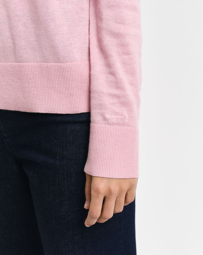 Fijngebreide trui met V-hals