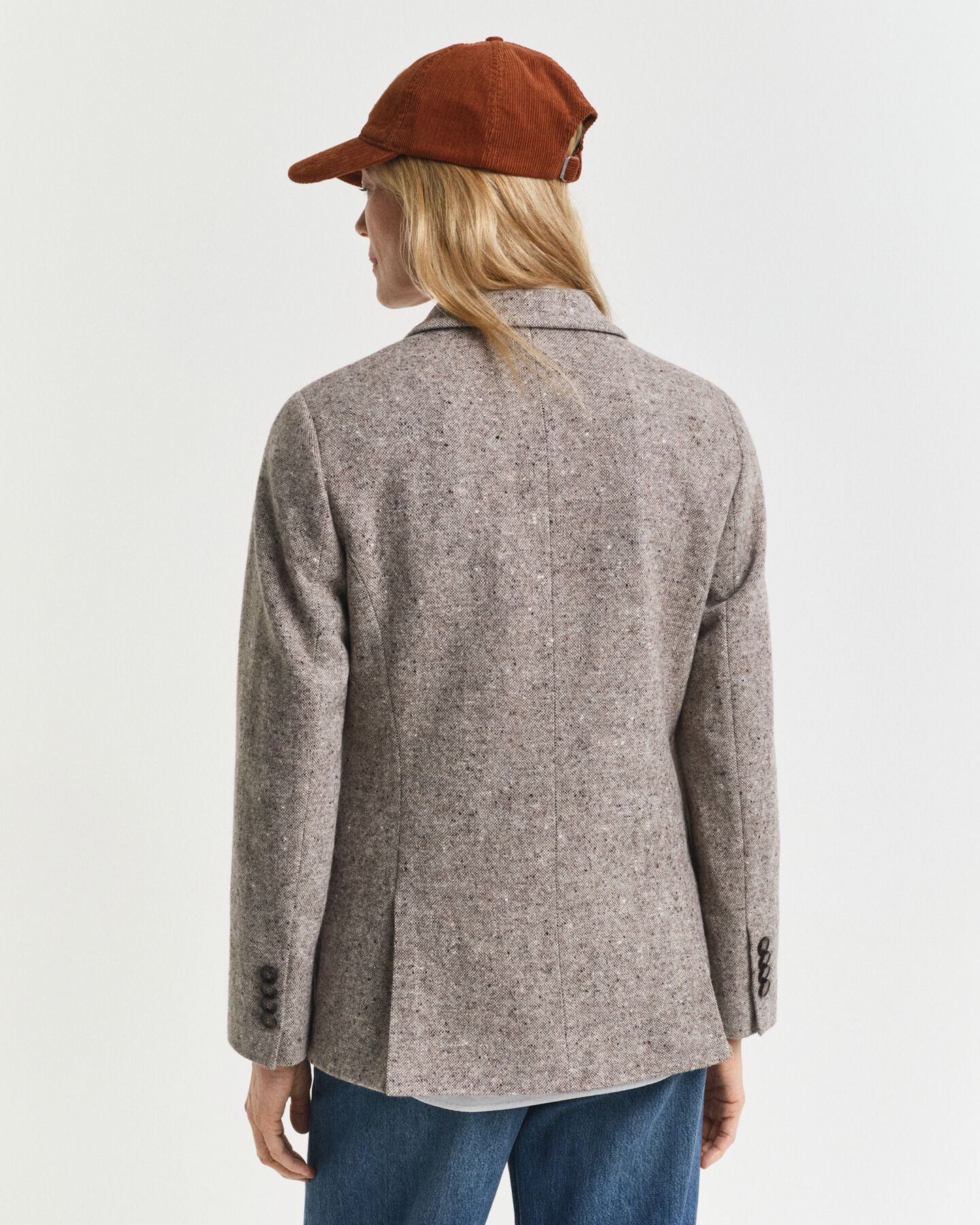 Veste blazer coupe regular en laine texturée