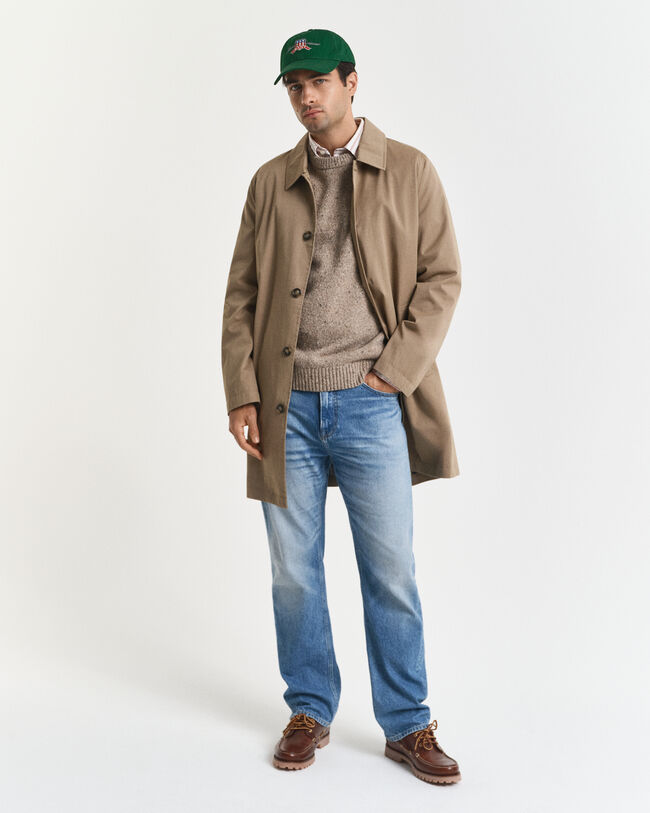 Pull col rond en laine mélangée mouchetée