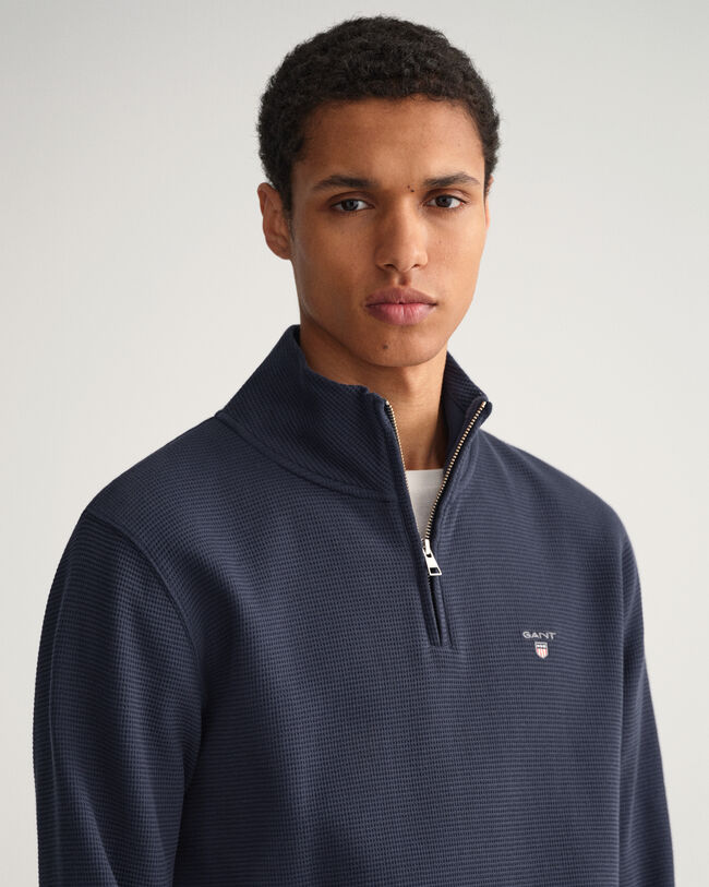 Sweat-shirt à demi-zip Waffle