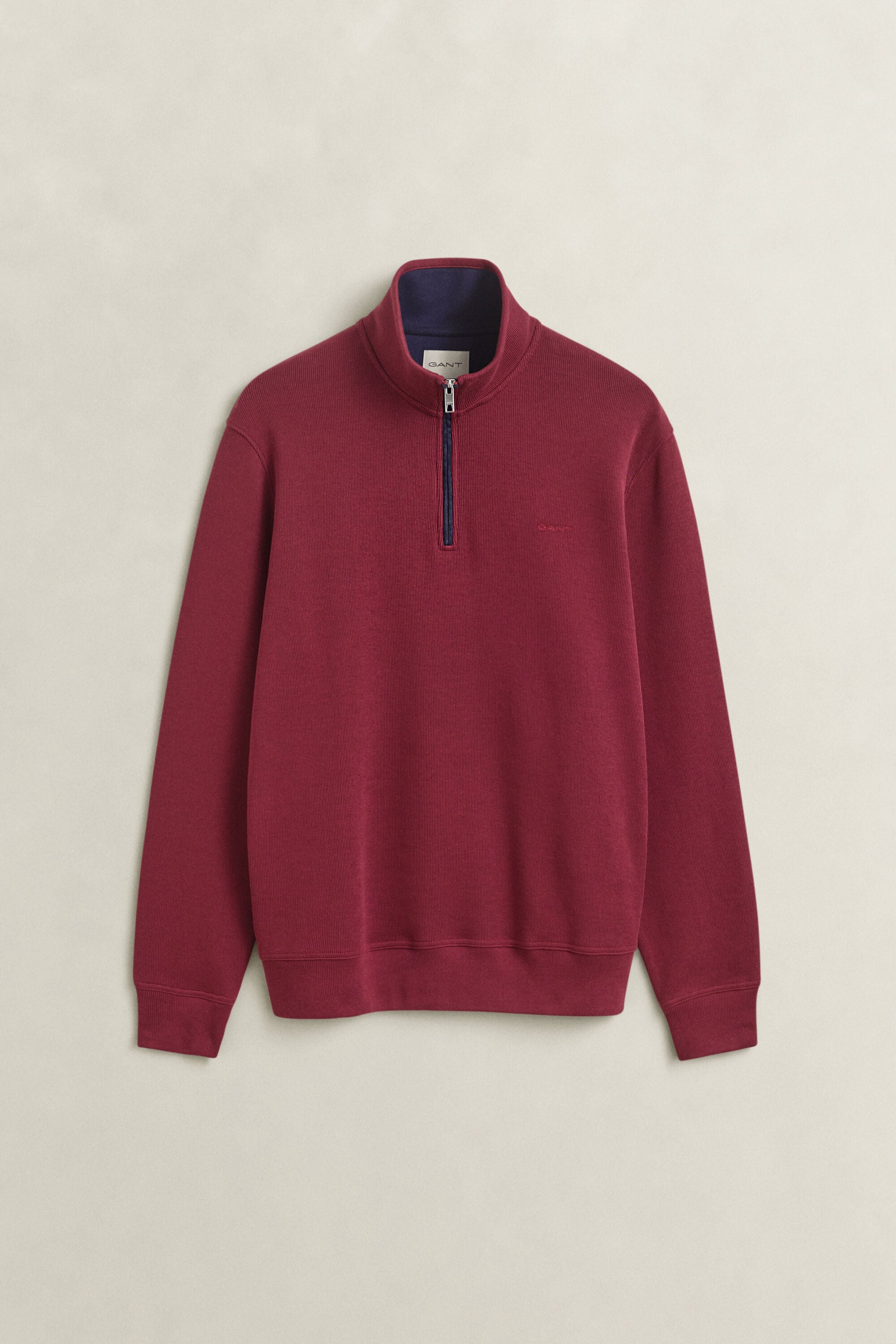Sacker Rib sweatshirt met korte rits