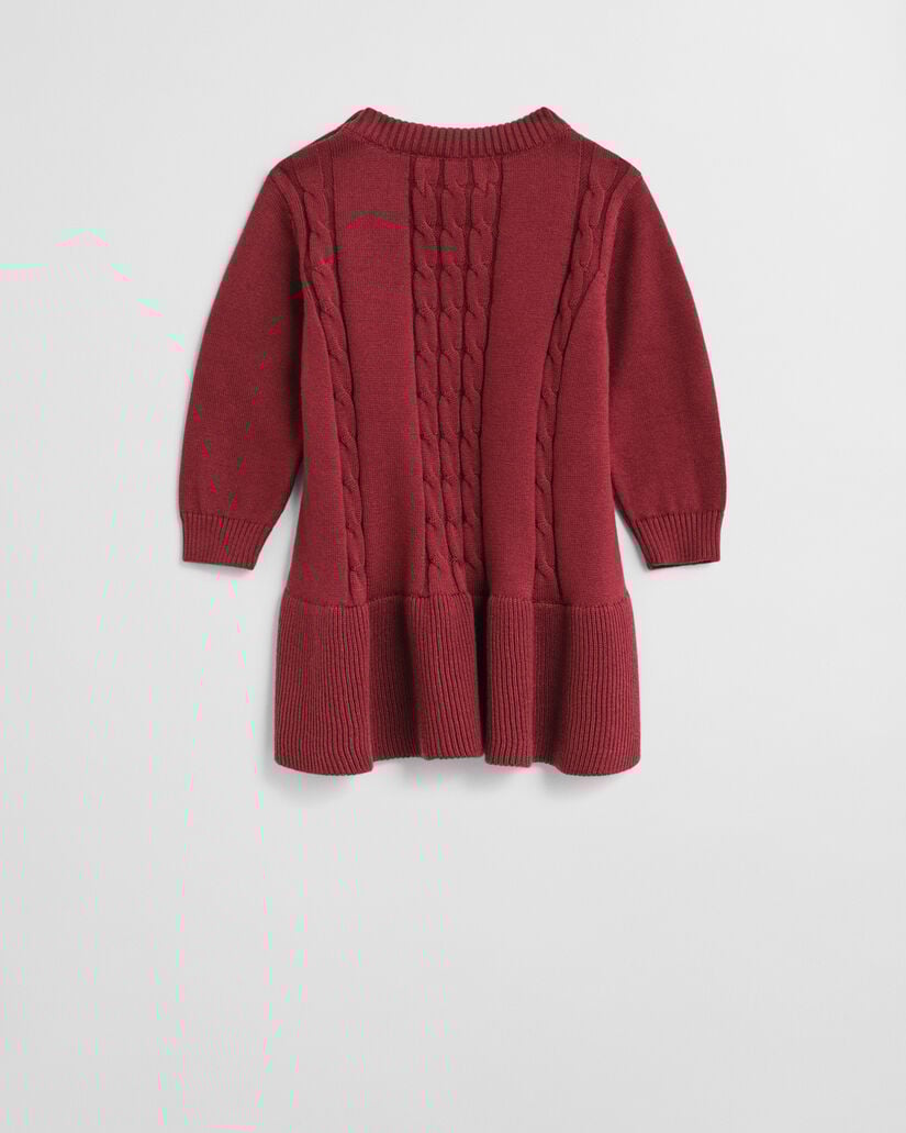 Robe en maille de coton à torsades Bébé Fille