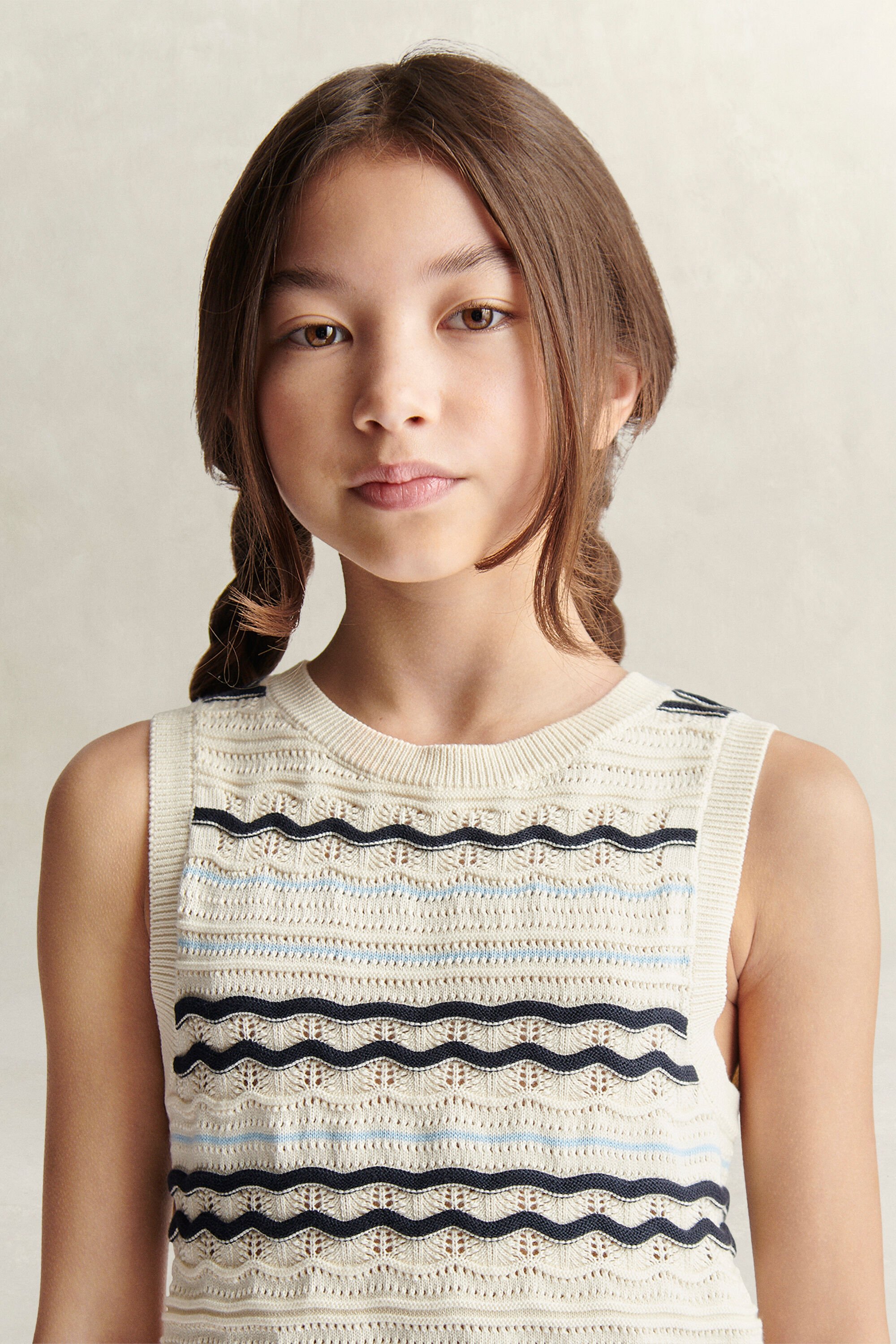 Pull sans manches en maille Ado Fille