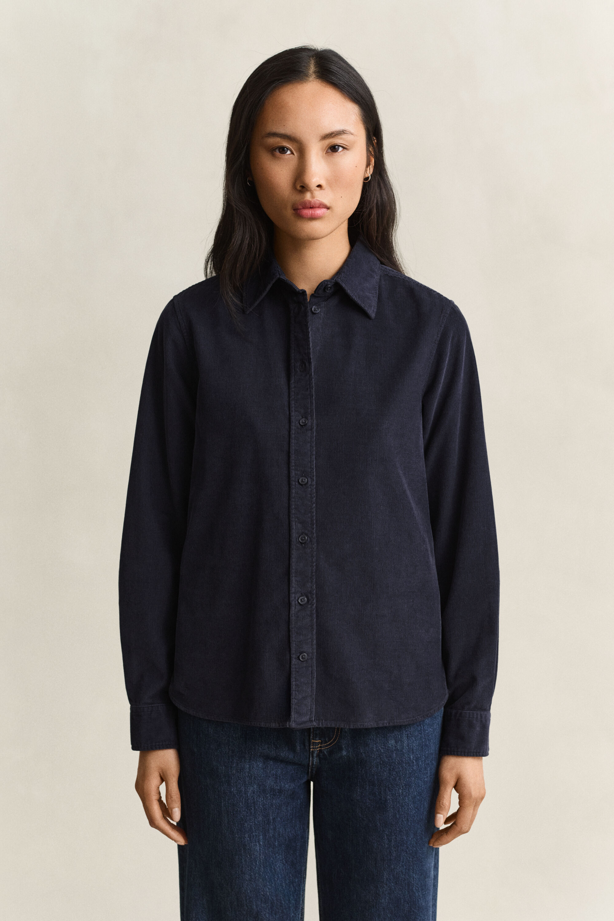 Chemise regular en velours côtelé