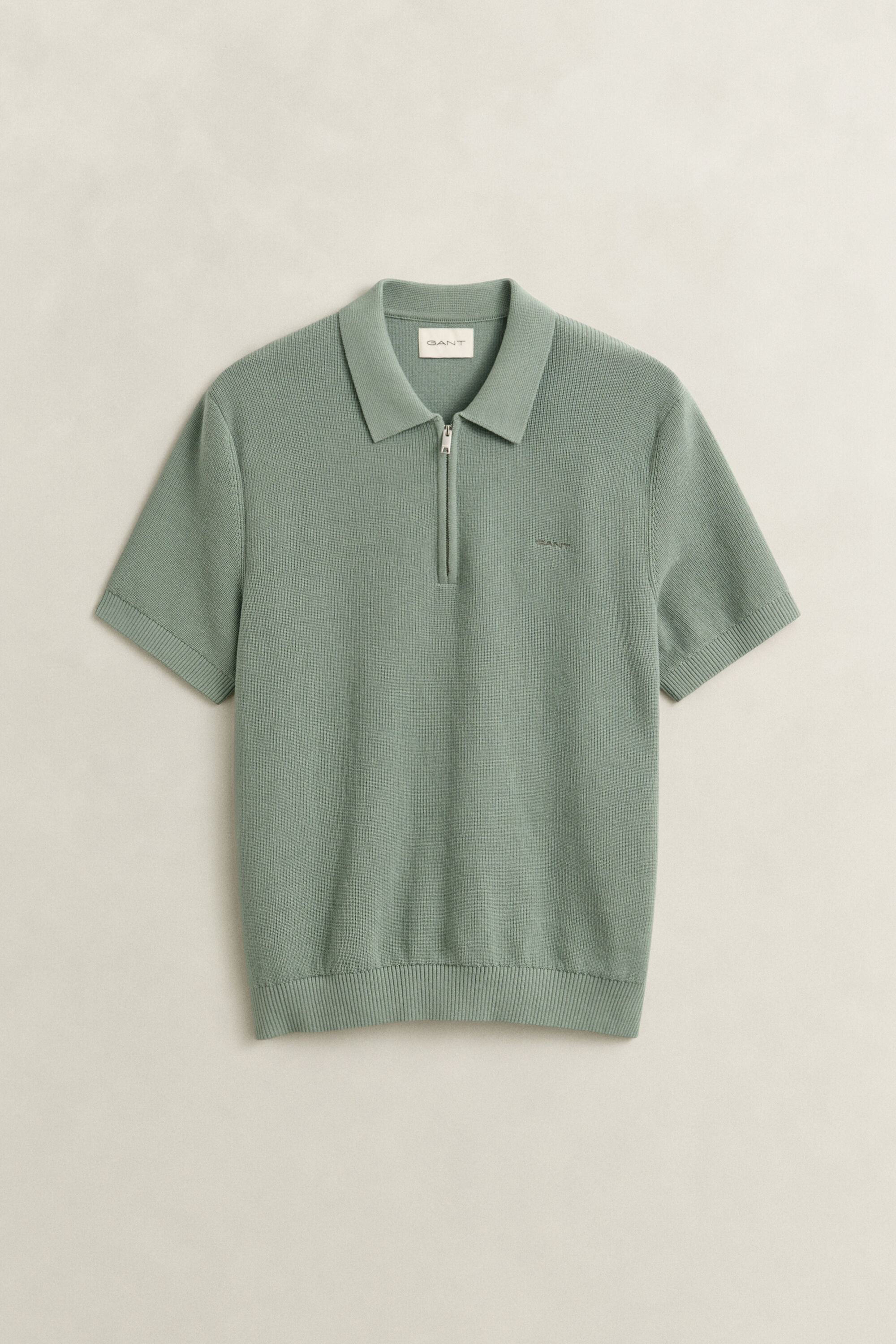 Polosweater van geribd katoen
