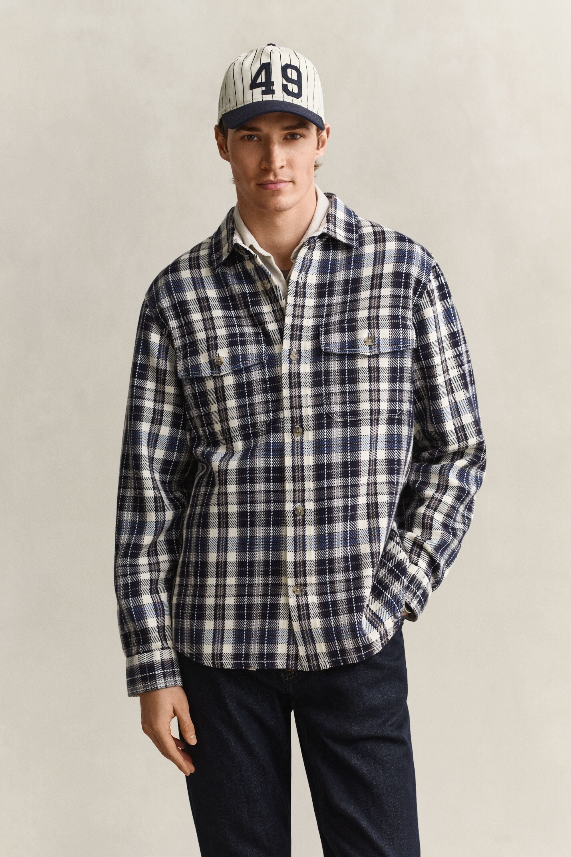 Geruit overshirt van keperkatoen