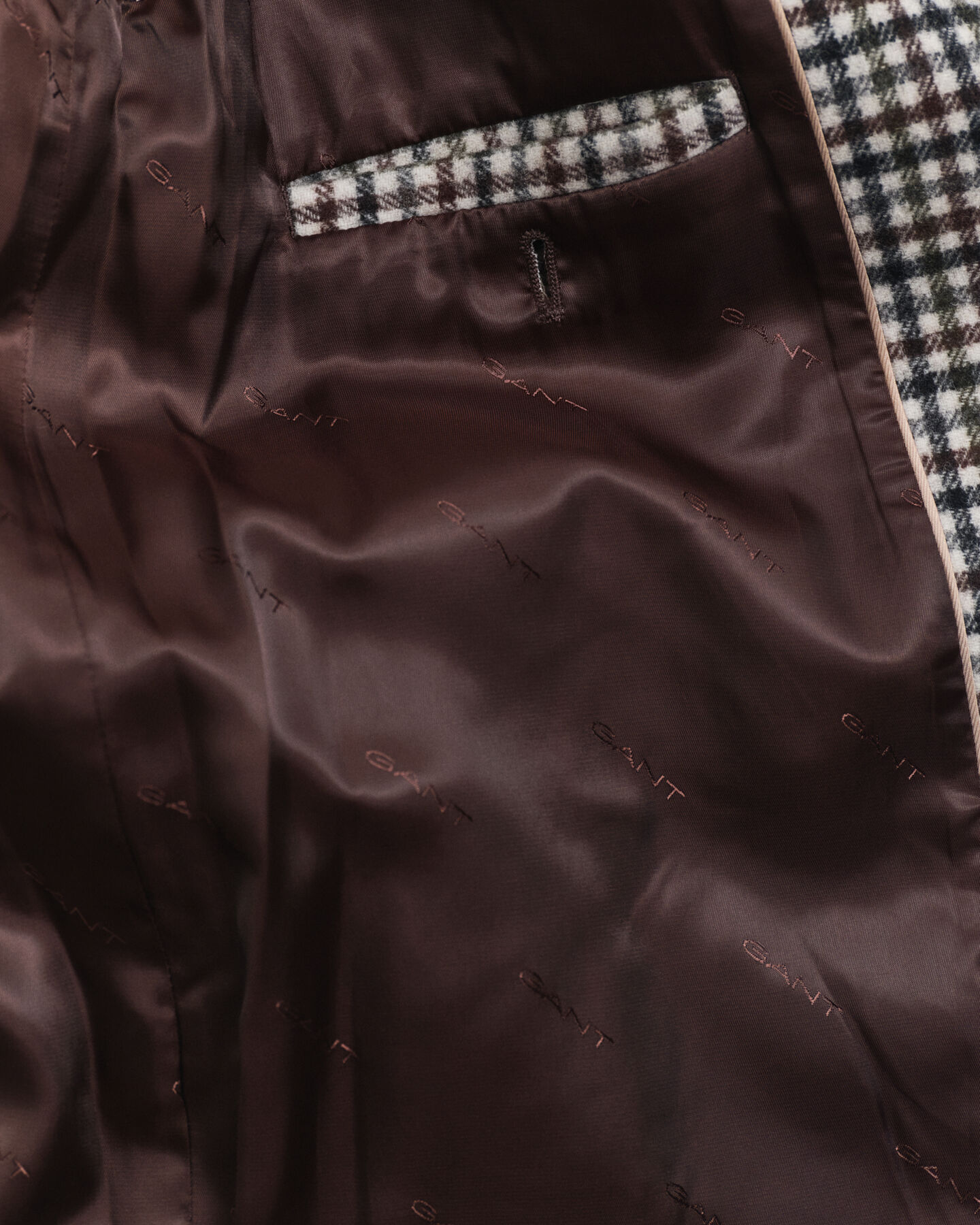 Caban en laine mélangée à carreaux