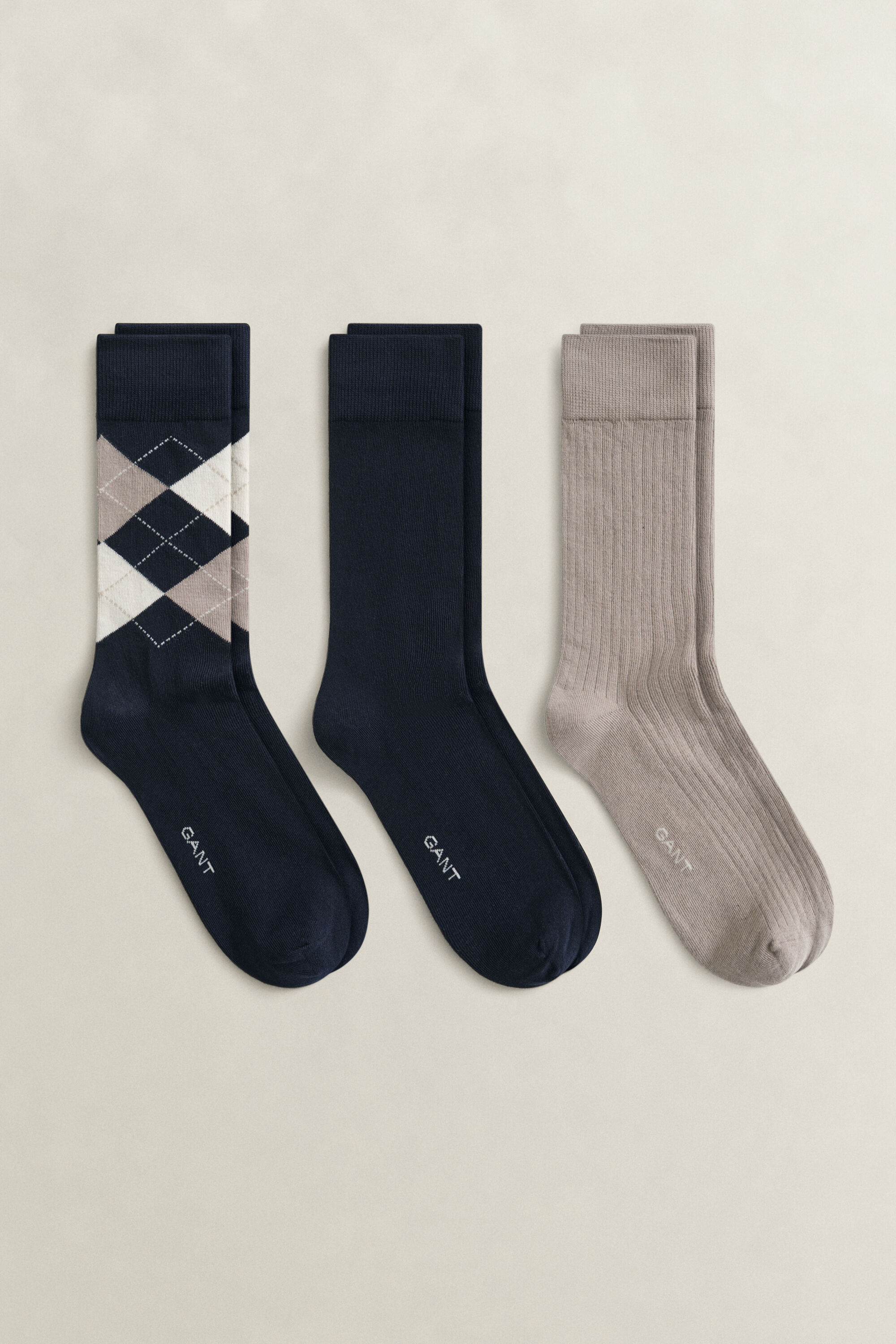 Set van drie paar Argyle sokken