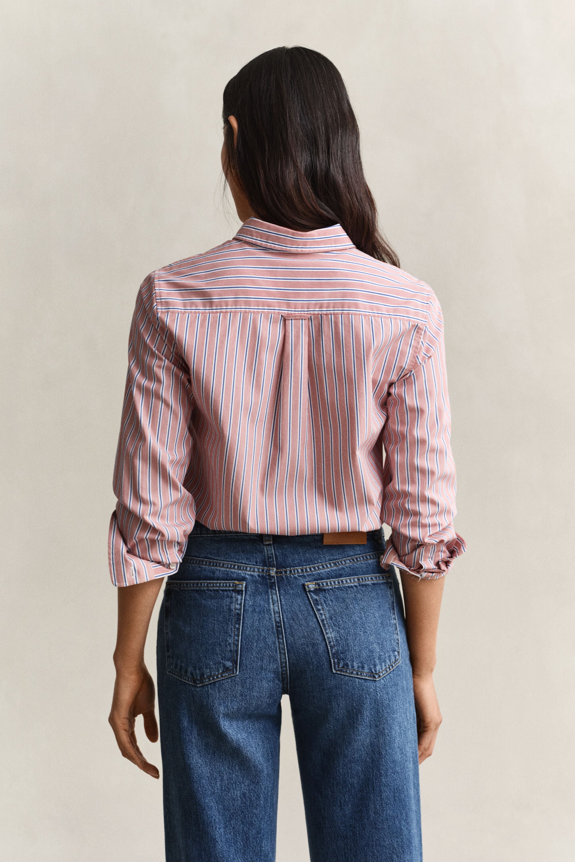 Chemise classique coupe regular en popeline à rayures