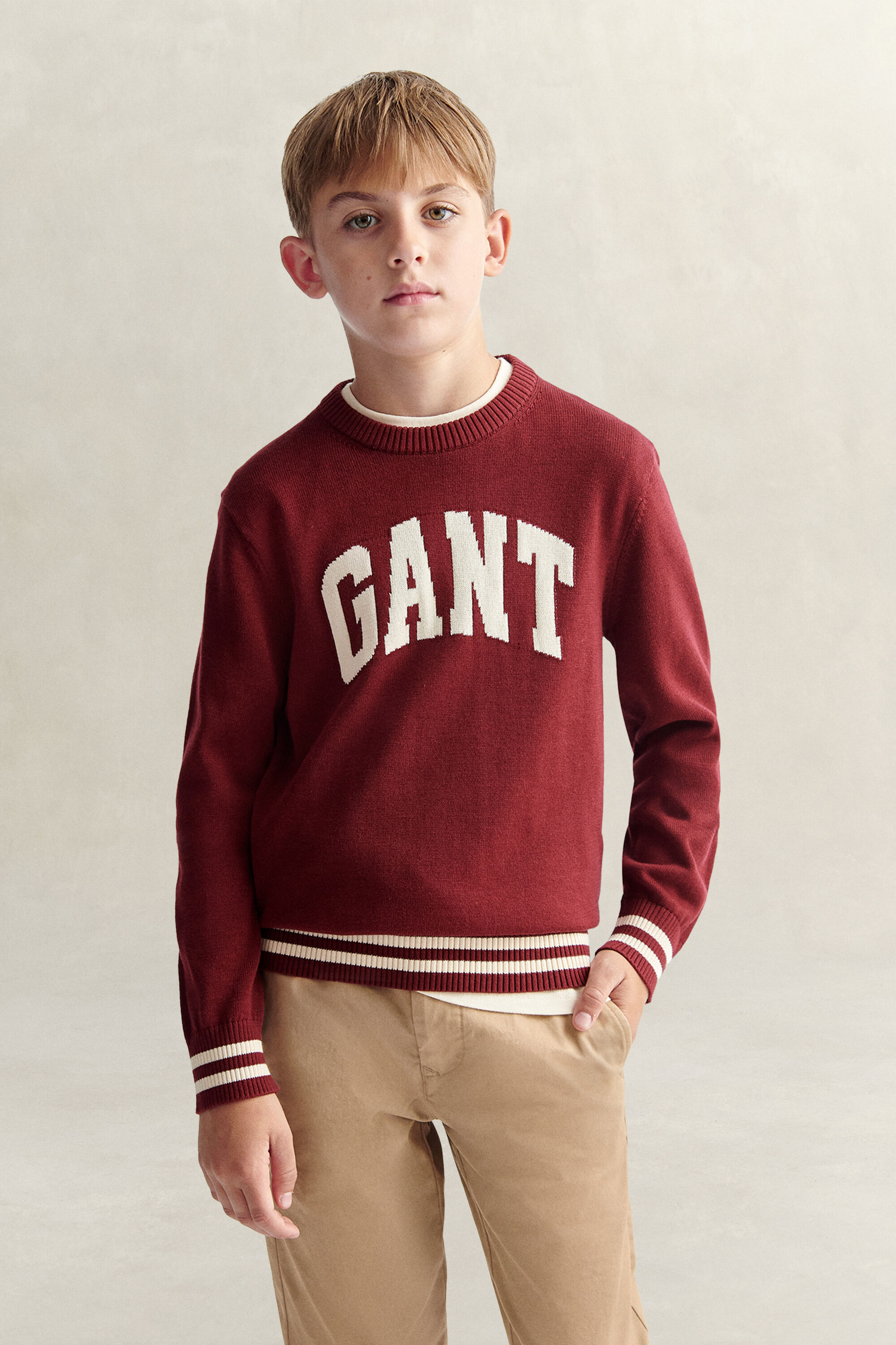 Pull en intarsia Ado Garçon