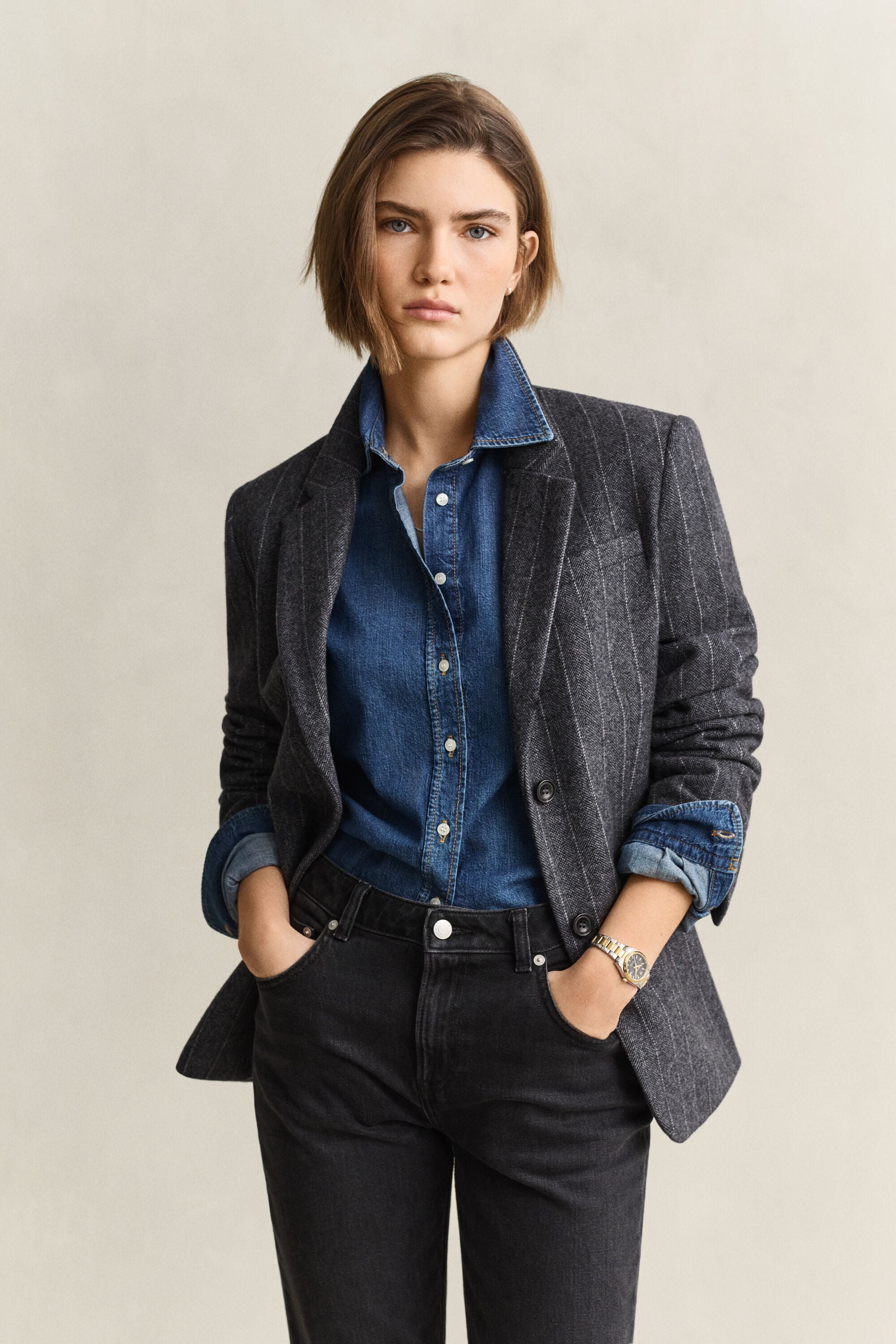 Veste blazer Hourglass à rayures tennis