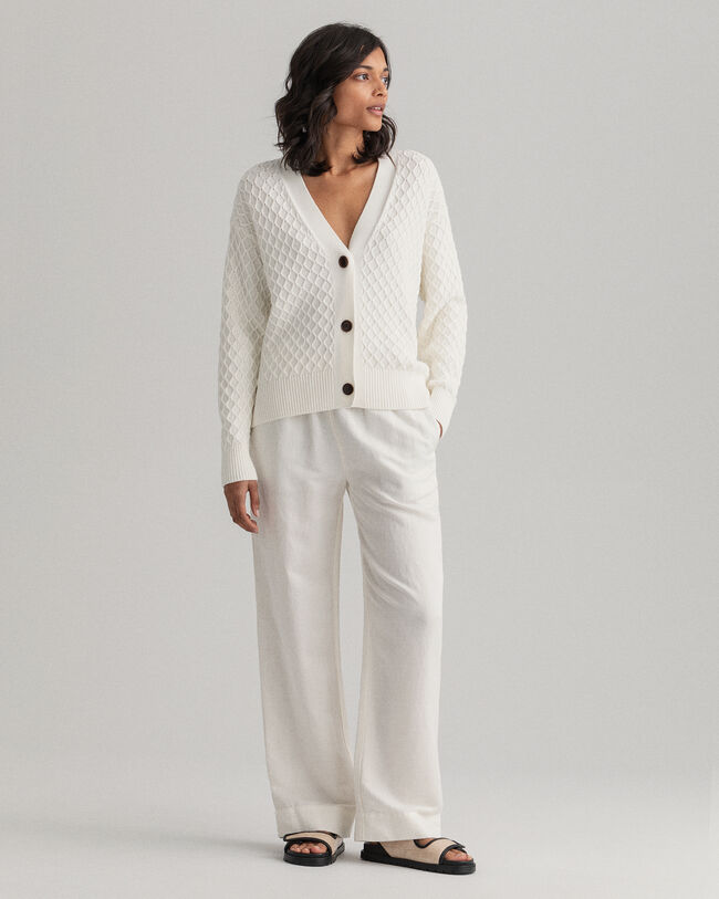 Broek zonder sluiting van linnen en viscose