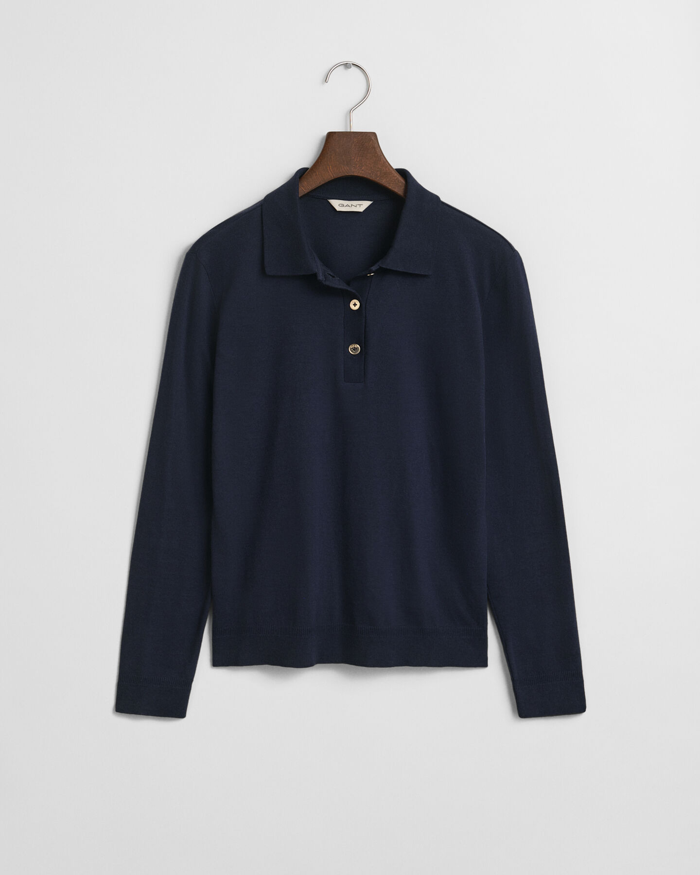 Seamless poloshirt met lange mouwen en knopen