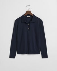 Seamless poloshirt met lange mouwen en knopen