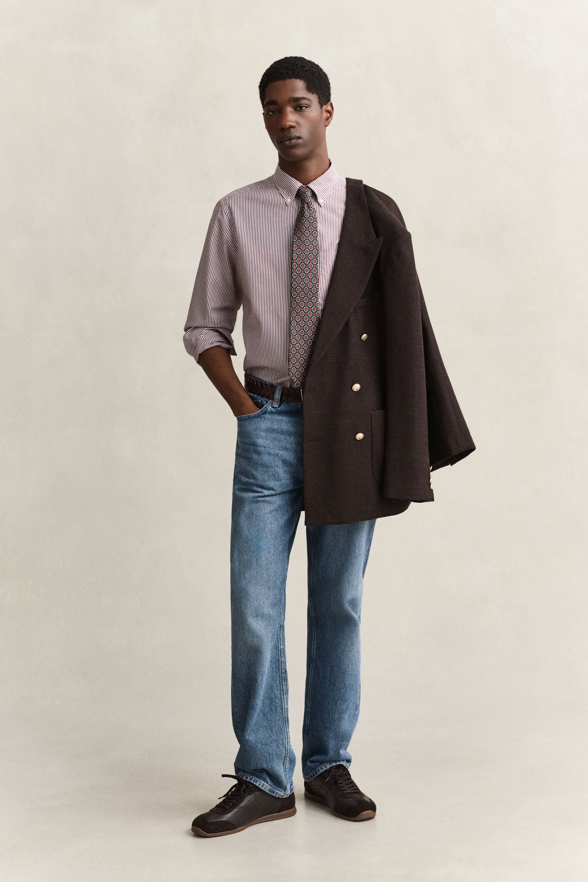 Classic Regular gestreept poplin hemd