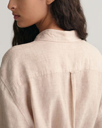 Linnen hemdjurk met korte mouwen