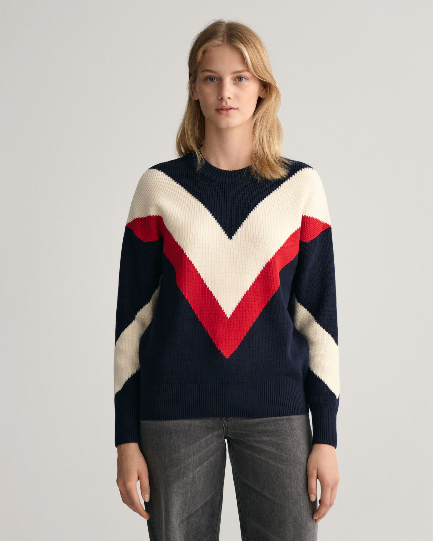 Pull ras du cou en colour-block