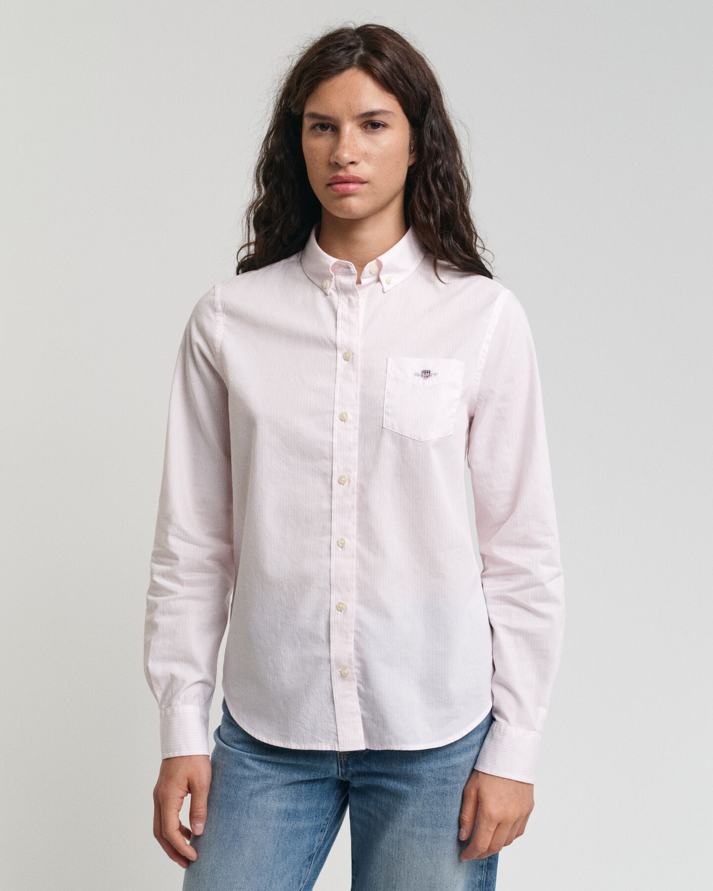 Chemise regular fit en popeline &agrave; rayures Basic