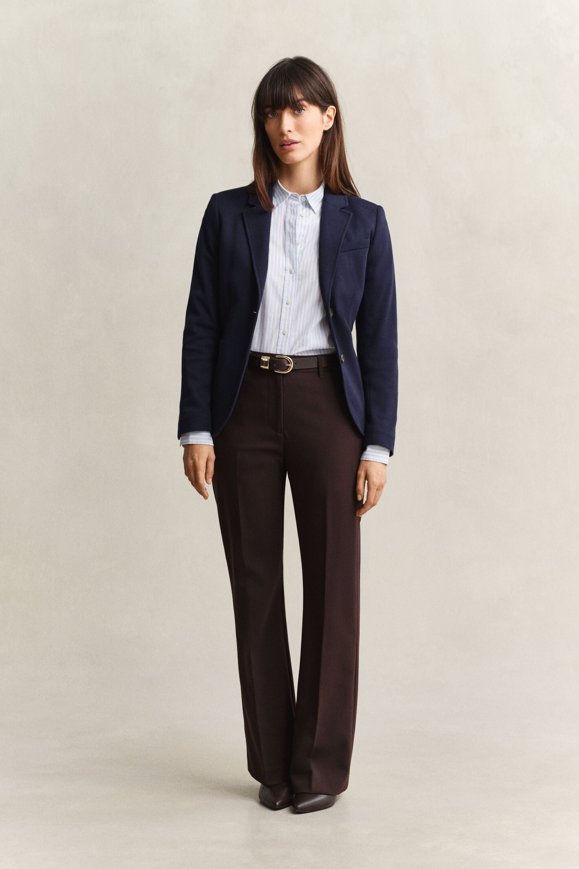 Classic Regular gestreept poplin hemd
