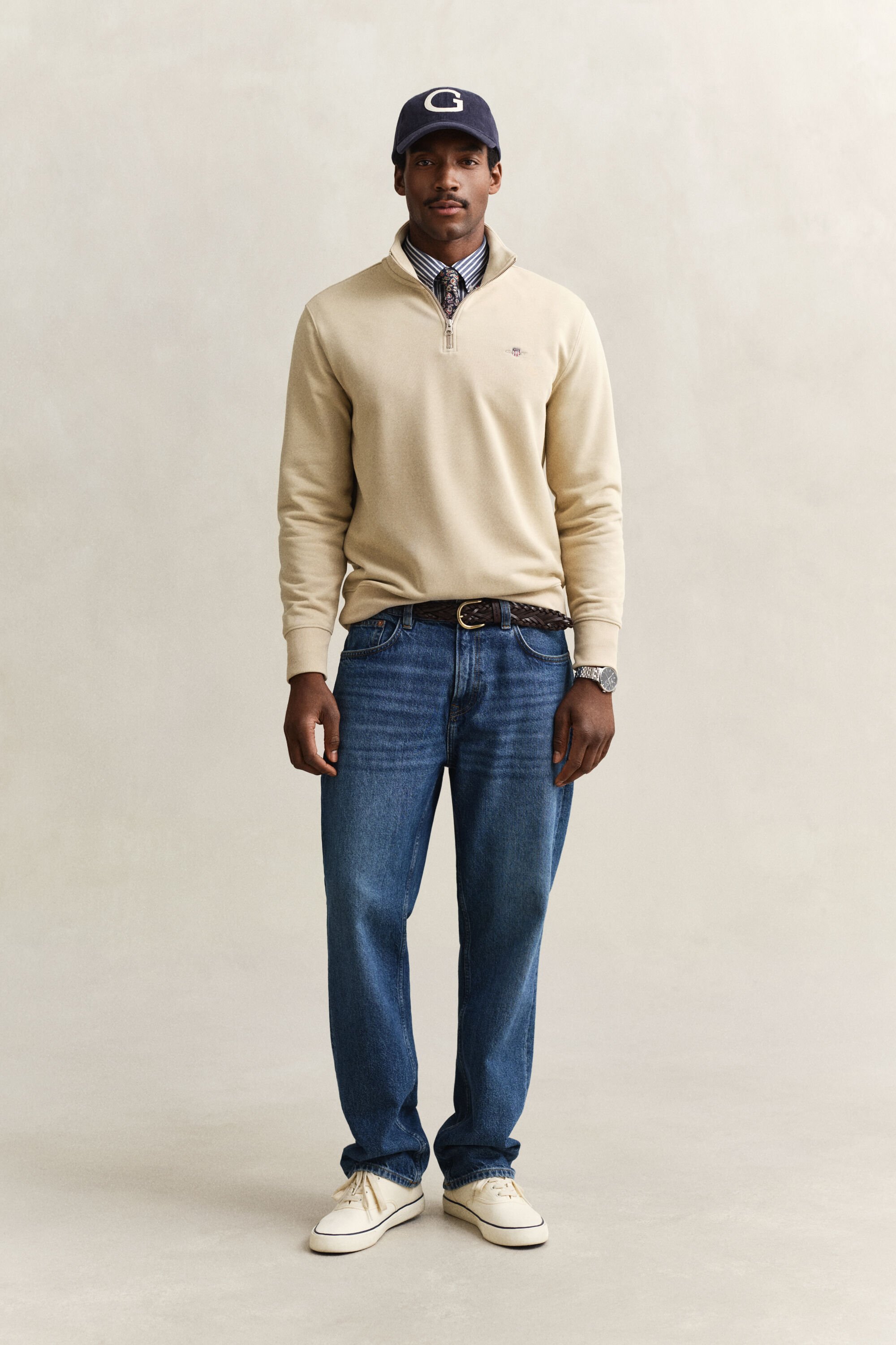 Shield sweatshirt met korte rits