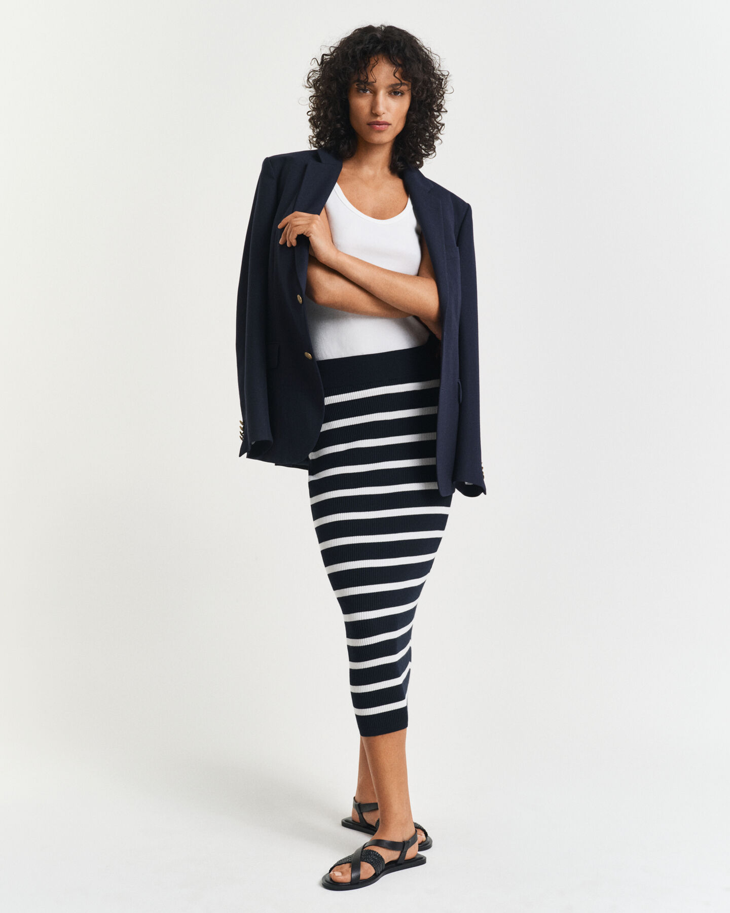 Jupe tricotée à rayures