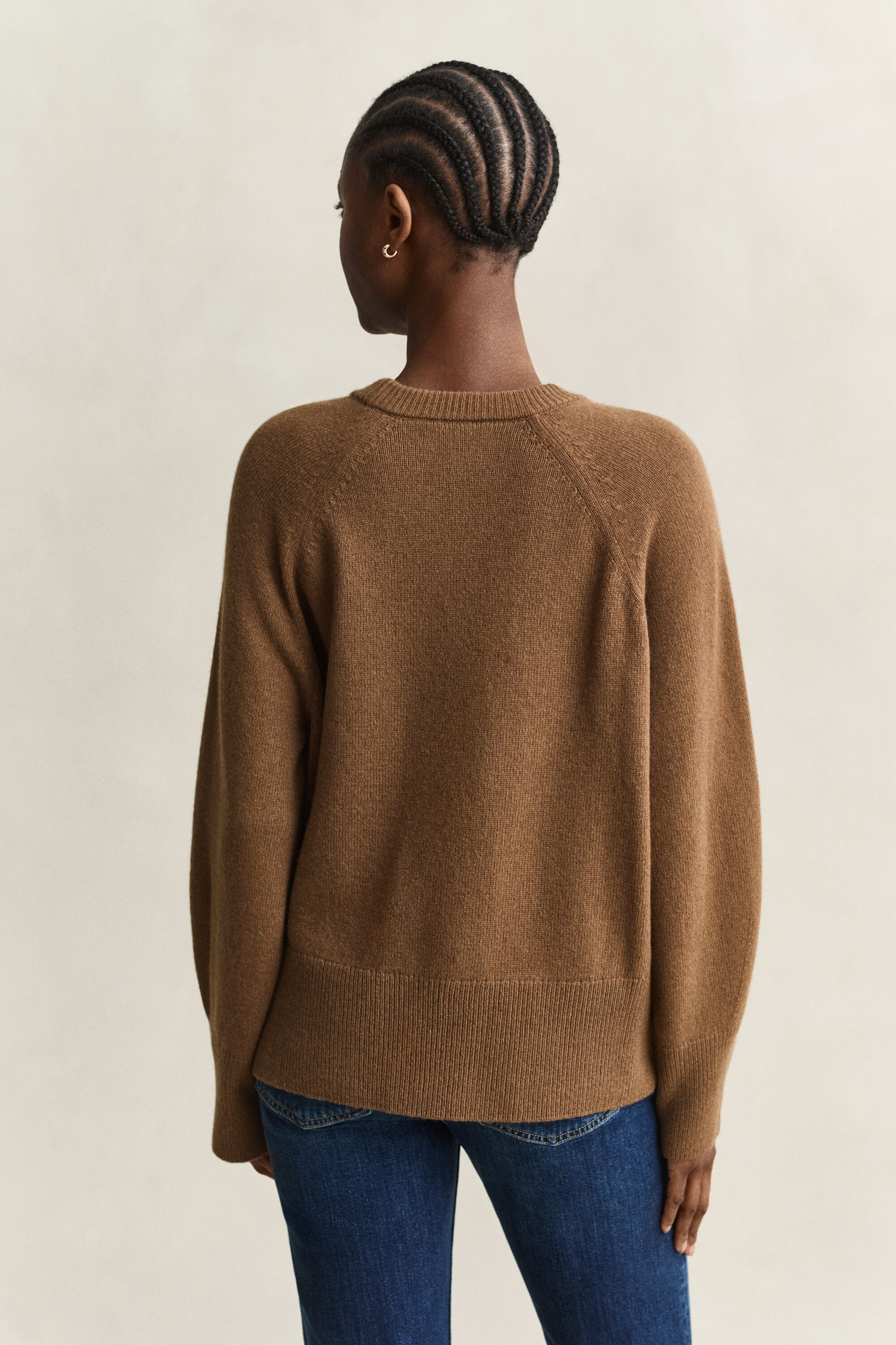 Pull col rond en laine et cachemire