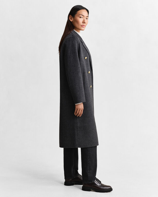 Manteau cousu main à carreaux