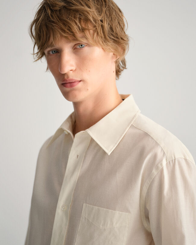 Relaxed fit hemd van katoen en zijde