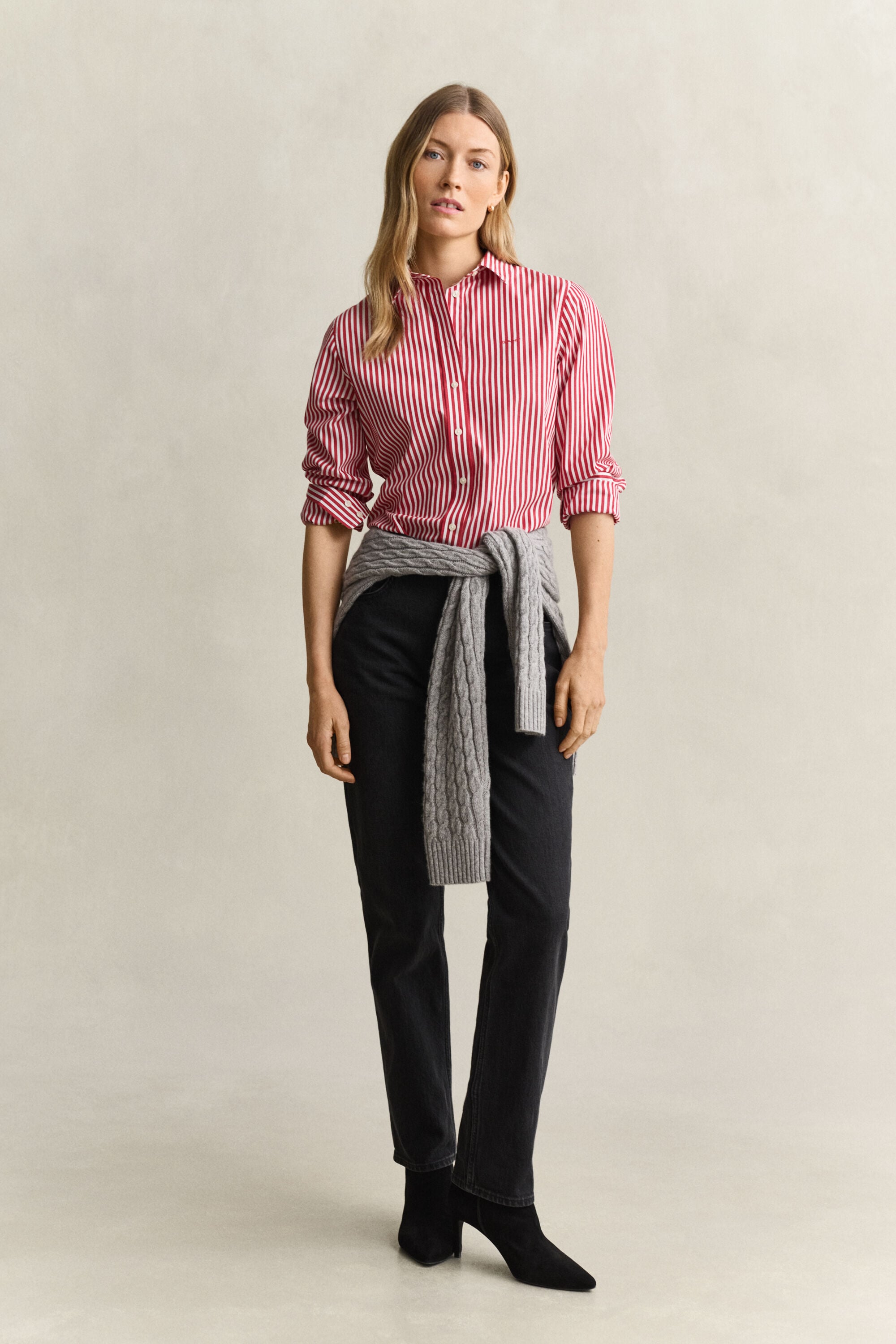 Classic Regular gestreept poplin hemd