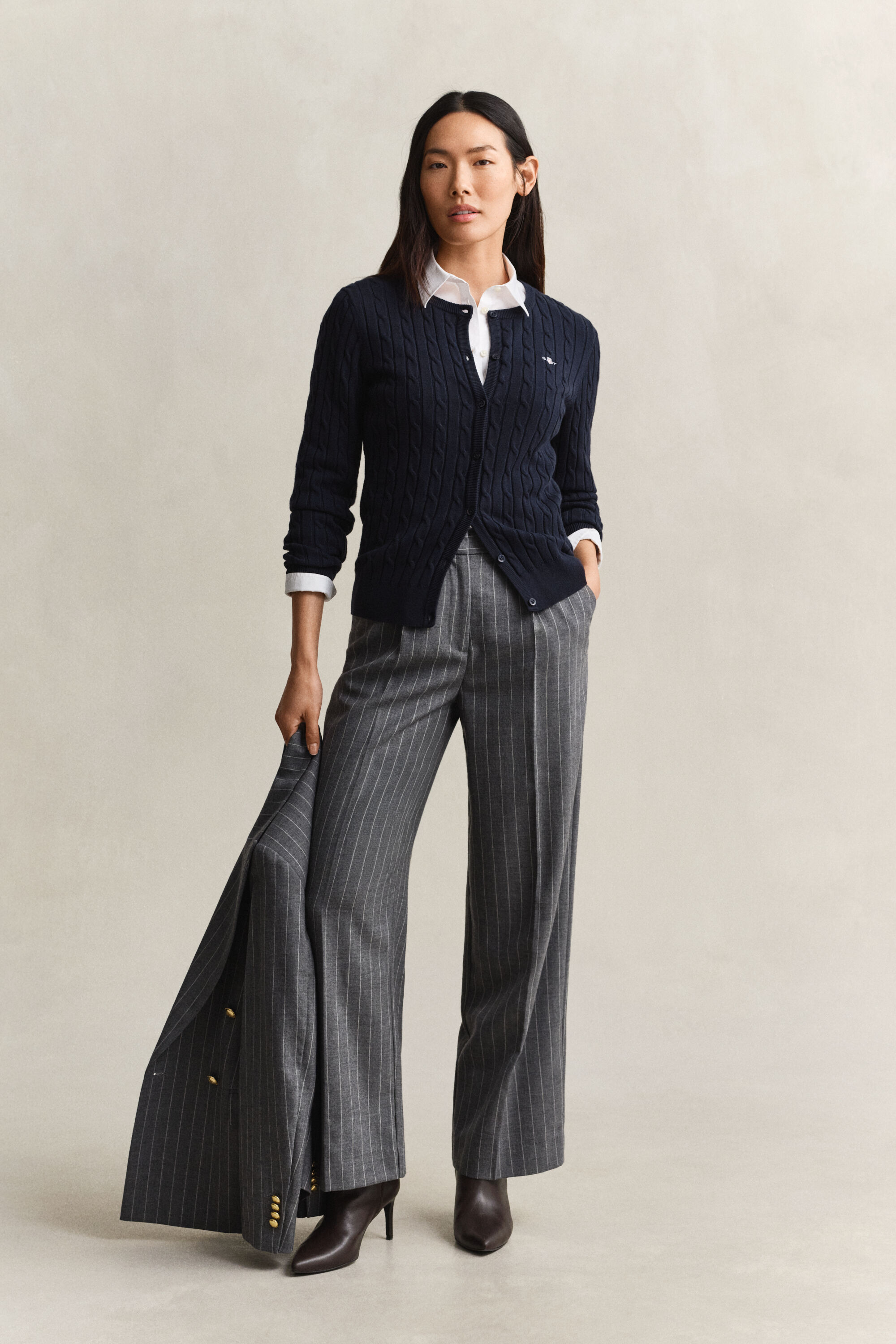Cardigan en maille torsadée